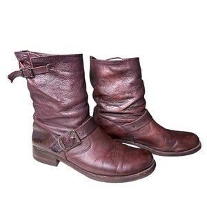 Frye | Brown Leather Veronica Short Slouch Boots Size 9